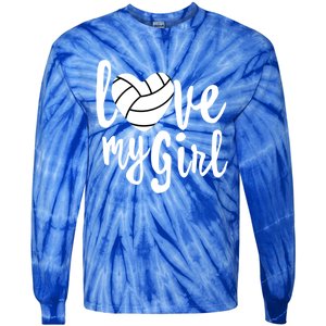 I Love My Mom Volleyball Cute Volleyball Mom Gift Tie-Dye Long Sleeve Shirt