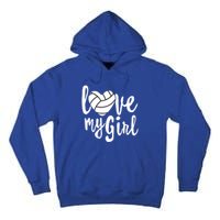 I Love My Mom Volleyball Cute Volleyball Mom Gift Tall Hoodie