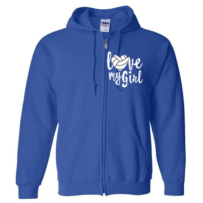 I Love My Mom Volleyball Cute Volleyball Mom Gift Full Zip Hoodie