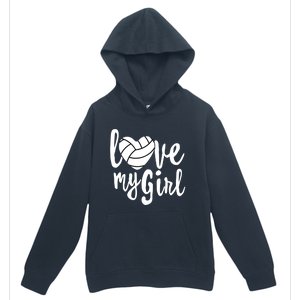 I Love My Mom Volleyball Cute Volleyball Mom Gift Urban Pullover Hoodie