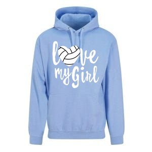 I Love My Mom Volleyball Cute Volleyball Mom Gift Unisex Surf Hoodie