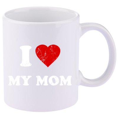 I Love My Mom Cute Gift 11oz C Handle Ceramic Mug