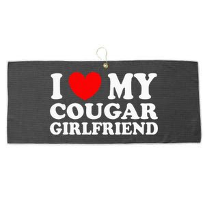 I Love My Cougar Girlfriend I Heart My Cougar Girlfriend Gf Large Microfiber Waffle Golf Towel