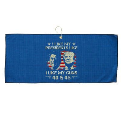 I Like My Presidents Like I Like My Guns 40 45 Funny Large Microfiber Waffle Golf Towel