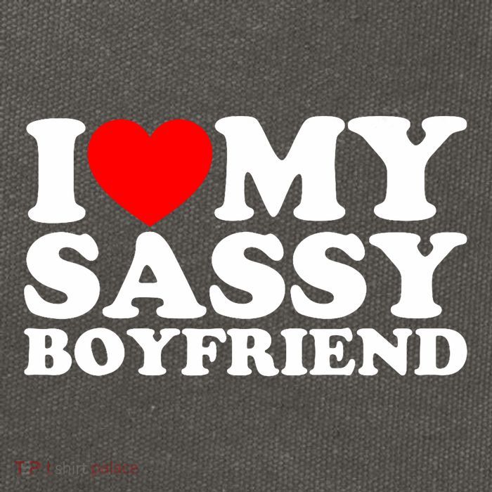 I Love My Sassy Boyfriend Bf Cotton Canvas Backpack