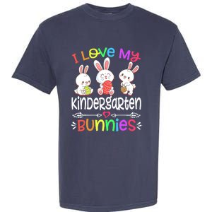 I Love My Kindergarten Bunnies teacher Easter Day Bunny Egg Garment-Dyed Heavyweight T-Shirt