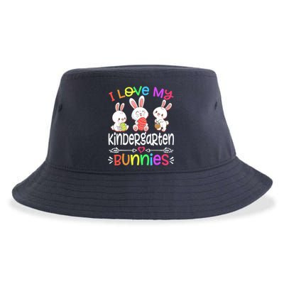 I Love My Kindergarten Bunnies teacher Easter Day Bunny Egg Sustainable Bucket Hat