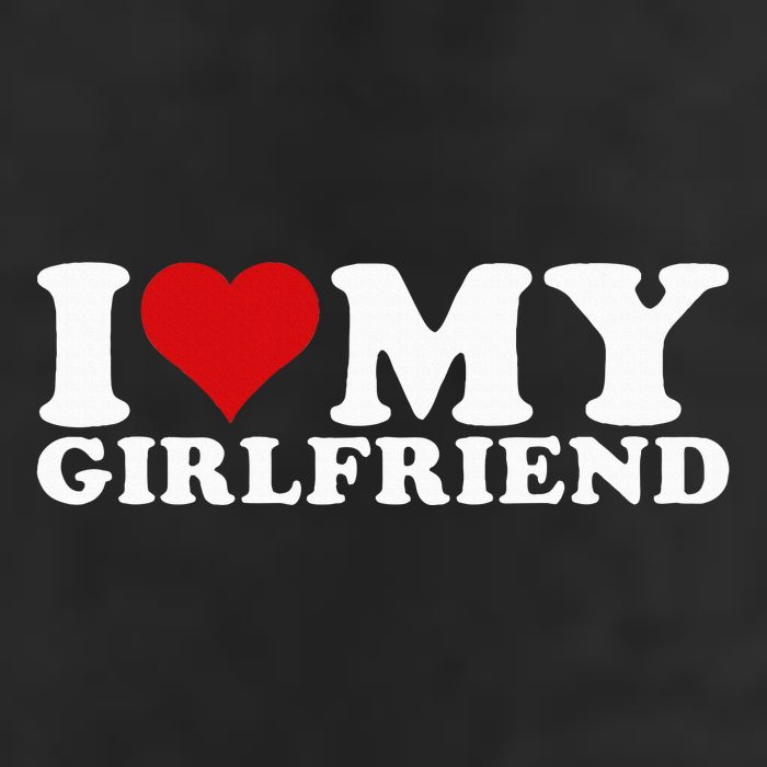 I Love My Girlfriend Gf I Heart My Girlfriend GF 7 Panel Mesh Trucker Snapback Hat