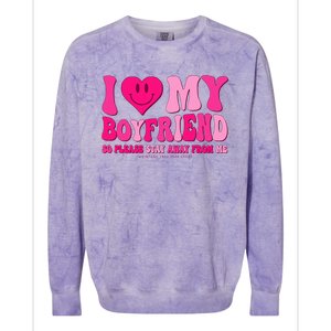 I Love My Boyfriend Valentines Day I Heart My Boyfriend Bf Colorblast Crewneck Sweatshirt