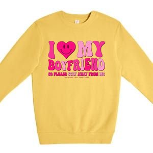 I Love My Boyfriend Valentines Day I Heart My Boyfriend Bf Premium Crewneck Sweatshirt