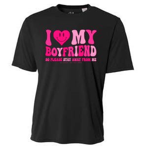 I Love My Boyfriend Valentines Day I Heart My Boyfriend Bf Cooling Performance Crew T-Shirt