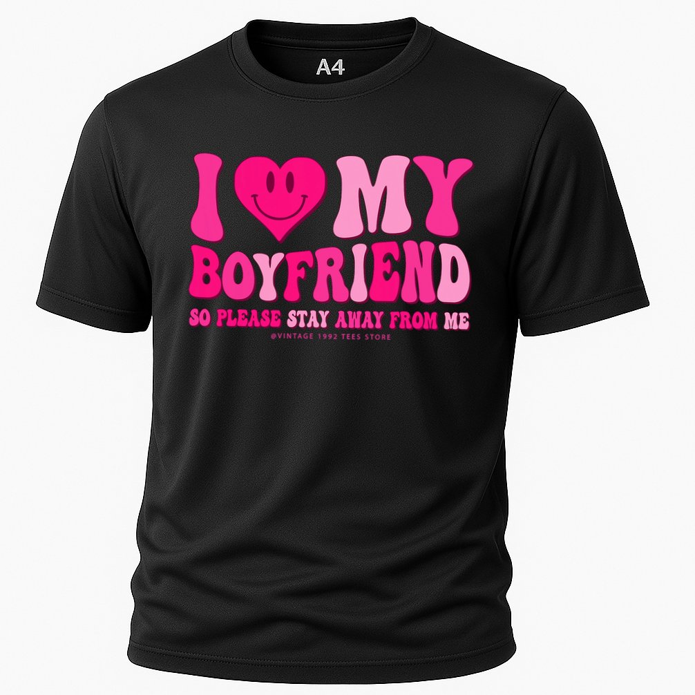 I Love My Boyfriend Valentines Day I Heart My Boyfriend Bf Cooling Performance Crew T-Shirt