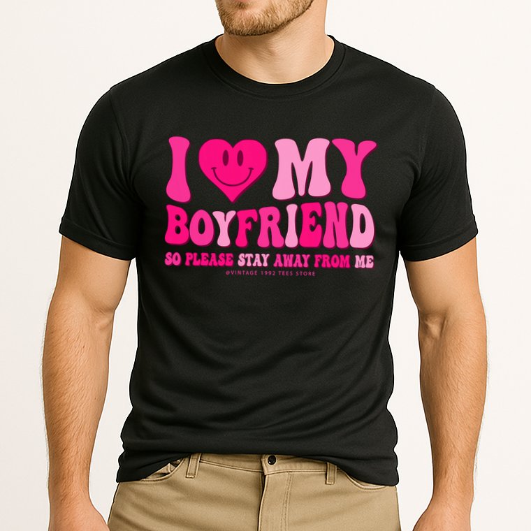 I Love My Boyfriend Valentines Day I Heart My Boyfriend Bf Cooling Performance Crew T-Shirt