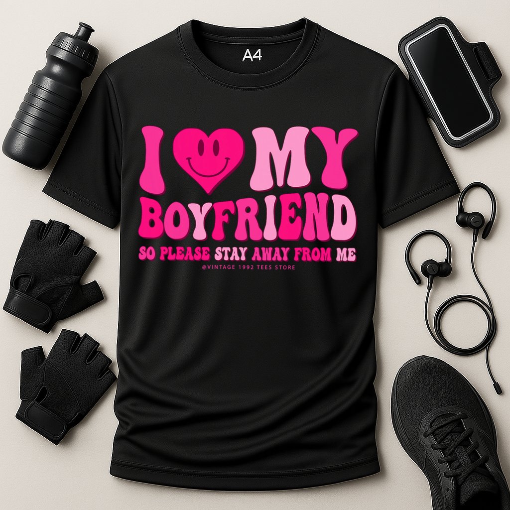 I Love My Boyfriend Valentines Day I Heart My Boyfriend Bf Cooling Performance Crew T-Shirt