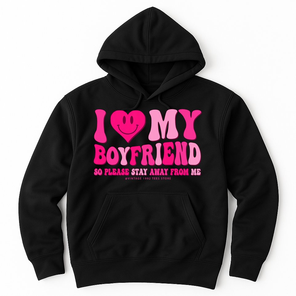 I Love My Boyfriend Valentines Day I Heart My Boyfriend Bf Hoodie