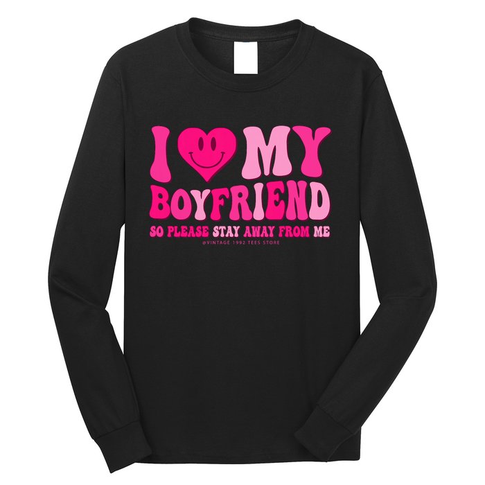 I Love My Boyfriend Valentines Day I Heart My Boyfriend Bf Long Sleeve Shirt