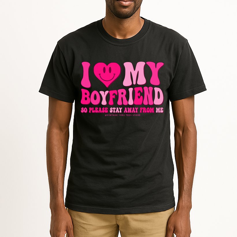 I Love My Boyfriend Valentines Day I Heart My Boyfriend Bf Tall T-Shirt
