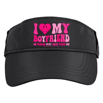I Love My Boyfriend Valentines Day I Heart My Boyfriend Bf Adult Drive Performance Visor