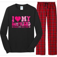 I Love My Boyfriend Valentines Day I Heart My Boyfriend Bf Long Sleeve Pajama Set