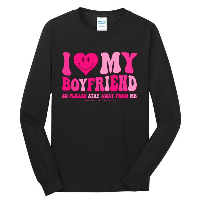 I Love My Boyfriend Valentines Day I Heart My Boyfriend Bf Tall Long Sleeve T-Shirt