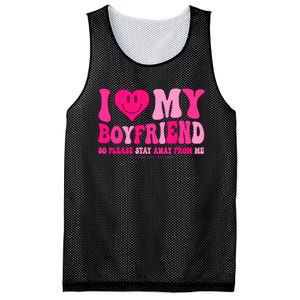 I Love My Boyfriend Valentines Day I Heart My Boyfriend Bf Mesh Reversible Basketball Jersey Tank