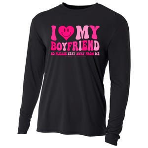 I Love My Boyfriend Valentines Day I Heart My Boyfriend Bf Cooling Performance Long Sleeve Crew