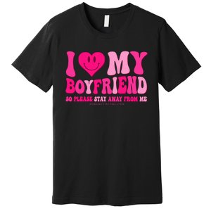 I Love My Boyfriend Valentines Day I Heart My Boyfriend Bf Premium T-Shirt