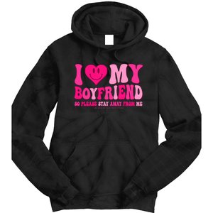 I Love My Boyfriend Valentines Day I Heart My Boyfriend Bf Tie Dye Hoodie