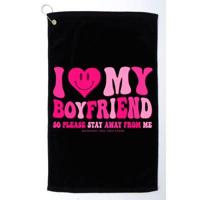 I Love My Boyfriend Valentines Day I Heart My Boyfriend Bf Golf Towel