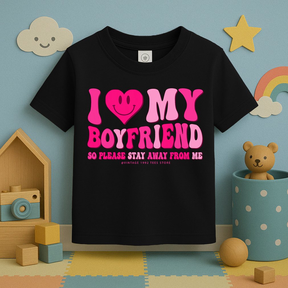 I Love My Boyfriend Valentines Day I Heart My Boyfriend Bf Toddler T-Shirt