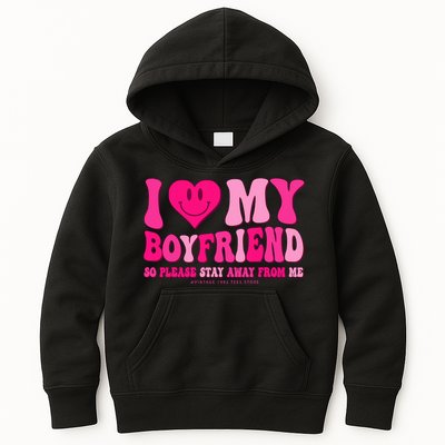 I Love My Boyfriend Valentines Day I Heart My Boyfriend Bf Kids Hoodie