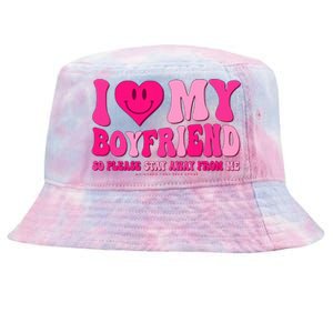 I Love My Boyfriend Valentines Day I Heart My Boyfriend Bf Tie-Dyed Bucket Hat