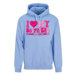 I Love My Boyfriend Valentines Day I Heart My Boyfriend Bf Unisex Surf Hoodie