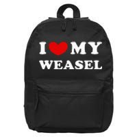 I Love My Weasel 16 in Basic Backpack