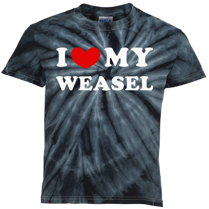 I Love My Weasel Kids Tie-Dye T-Shirt