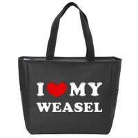 I Love My Weasel Zip Tote Bag