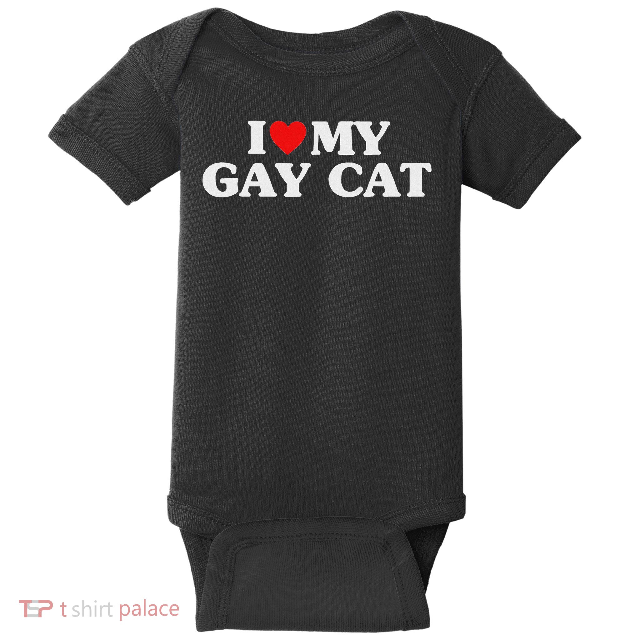 I Love My Gay Cat Funny Baby Bodysuit