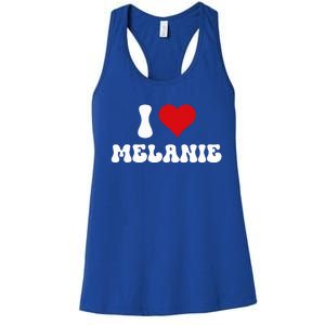 I Love Melanie I Heart Melanie Valentine's Day  Women's Racerback Tank