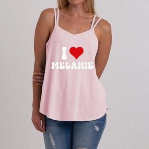 I Love Melanie I Heart Melanie Valentine's Day  Women's Strappy Tank