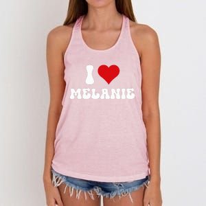 I Love Melanie I Heart Melanie Valentine's Day  Women's Knotted Racerback Tank