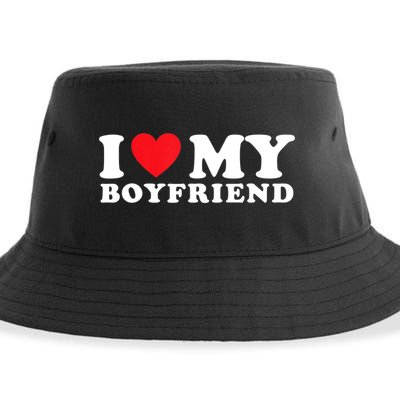 I Love My Boyfriend I Heart My Boyfriend BF TShirt Sustainable Bucket Hat