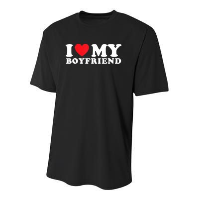 I Love My Boyfriend I Heart My Boyfriend BF TShirt Youth Performance Sprint T-Shirt