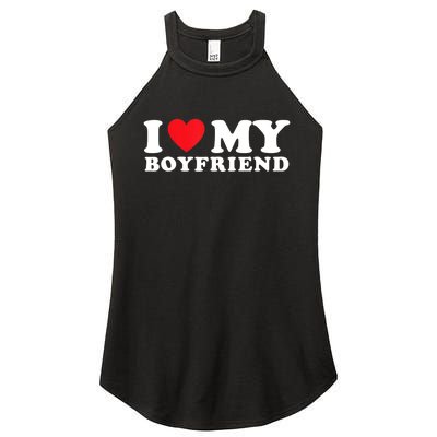 I Love My Boyfriend I Heart My Boyfriend BF TShirt Women's Perfect Tri Rocker Tank