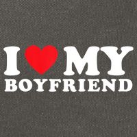 I Love My Boyfriend I Heart My Boyfriend BF TShirt Cotton Canvas Backpack