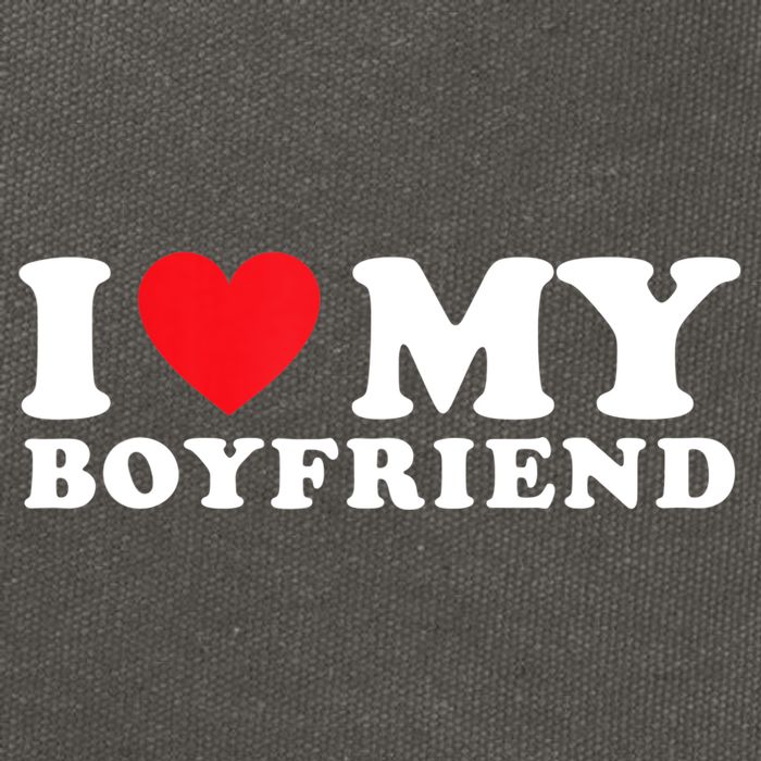 I Love My Boyfriend I Heart My Boyfriend BF TShirt Cotton Canvas Backpack