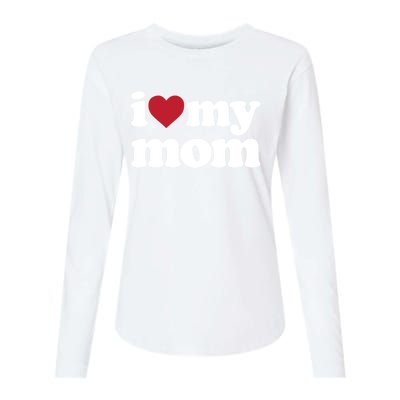 I Love My Mom Gift Womens Cotton Relaxed Long Sleeve T-Shirt