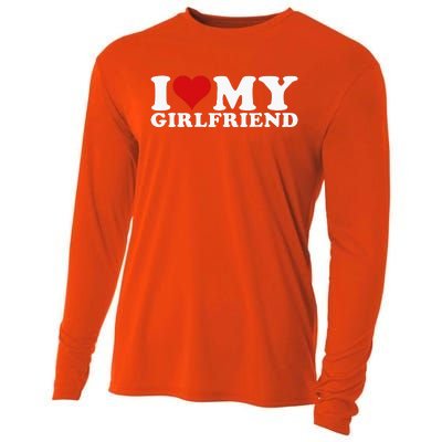 I Love My Girlfriend I Heart My Girlfriend GF Cooling Performance Long Sleeve Crew