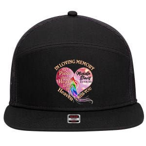 In Loving Memory Tribute Custom Rip Personalized Family 7 Panel Mesh Trucker Snapback Hat