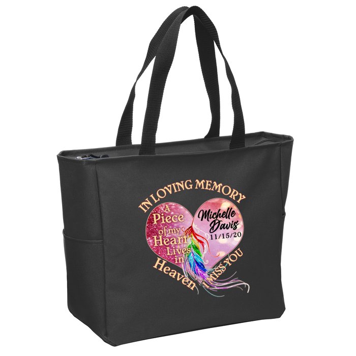 In Loving Memory Tribute Custom Rip Personalized Family Zip Tote Bag