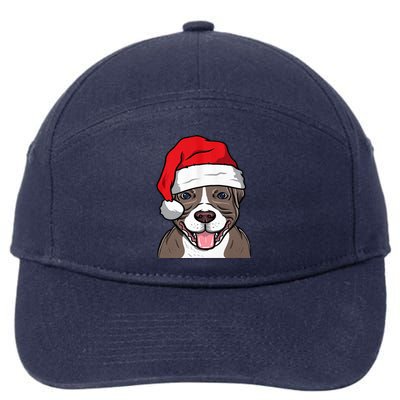 I Love My Pitbull Merry Pitmas Who Loves Pitbull Great Gift 7-Panel Snapback Hat